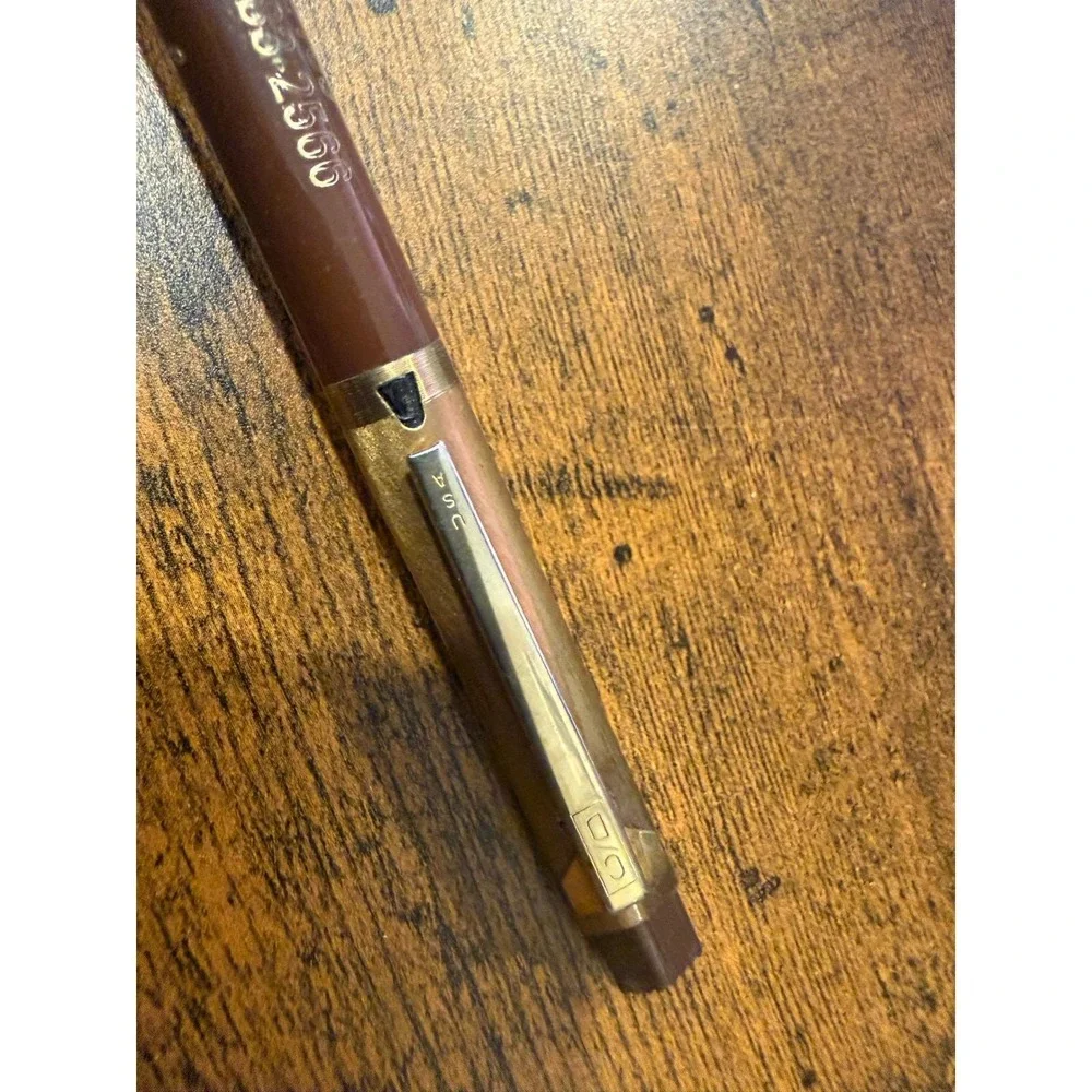 Vintage Art Leitch Realty Register Advertising Mechanical Pencil Brown Gold USA